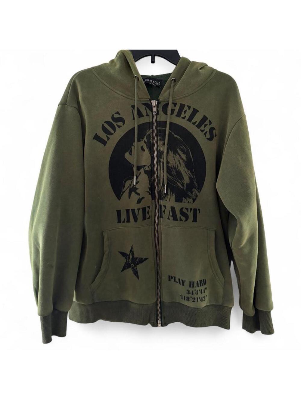 Current Mood Los Angeles Zip Up Hoodie Size Small